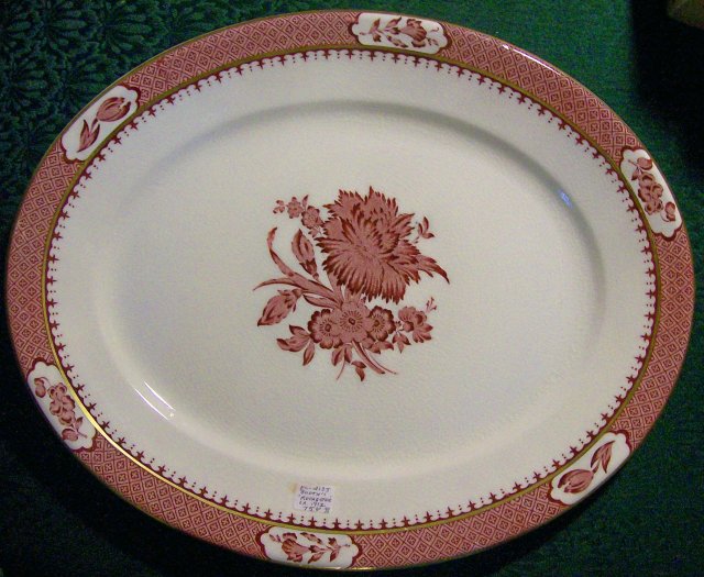 Booth's Rochester Staffordshire Ceramic Platter Ca. 1912 Red/White 16.25