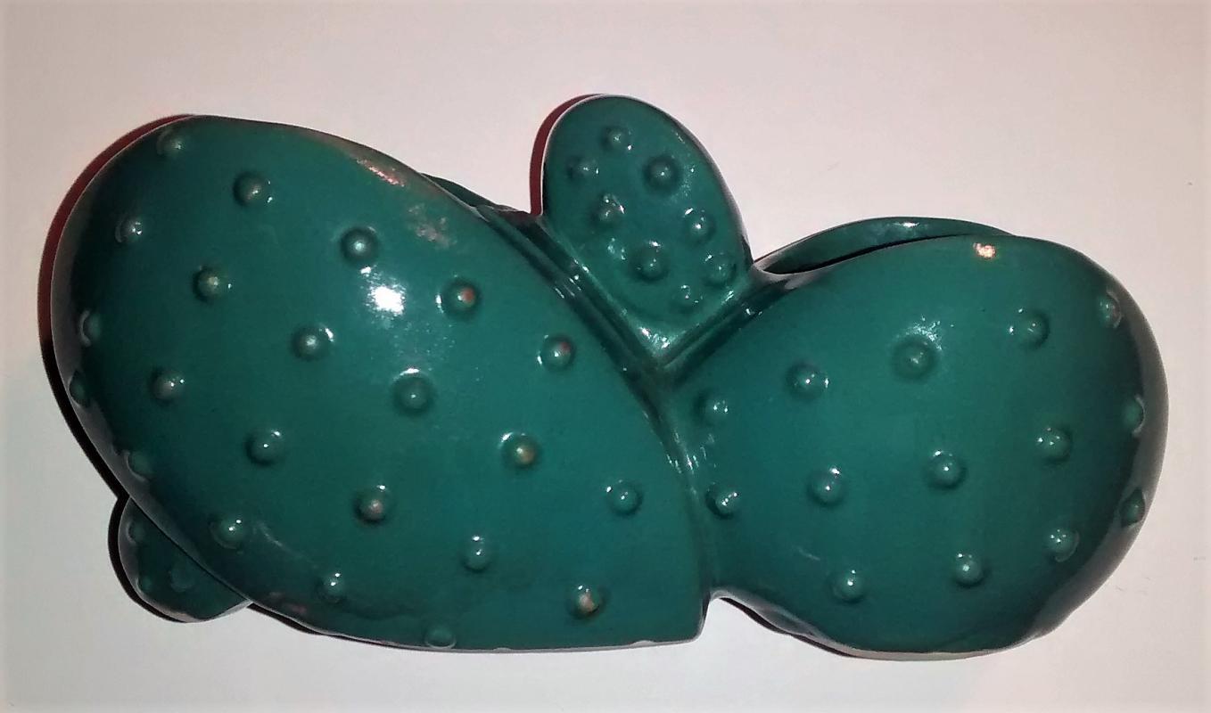 Brush Double Cactus Planter #671 1948 Dk. Green