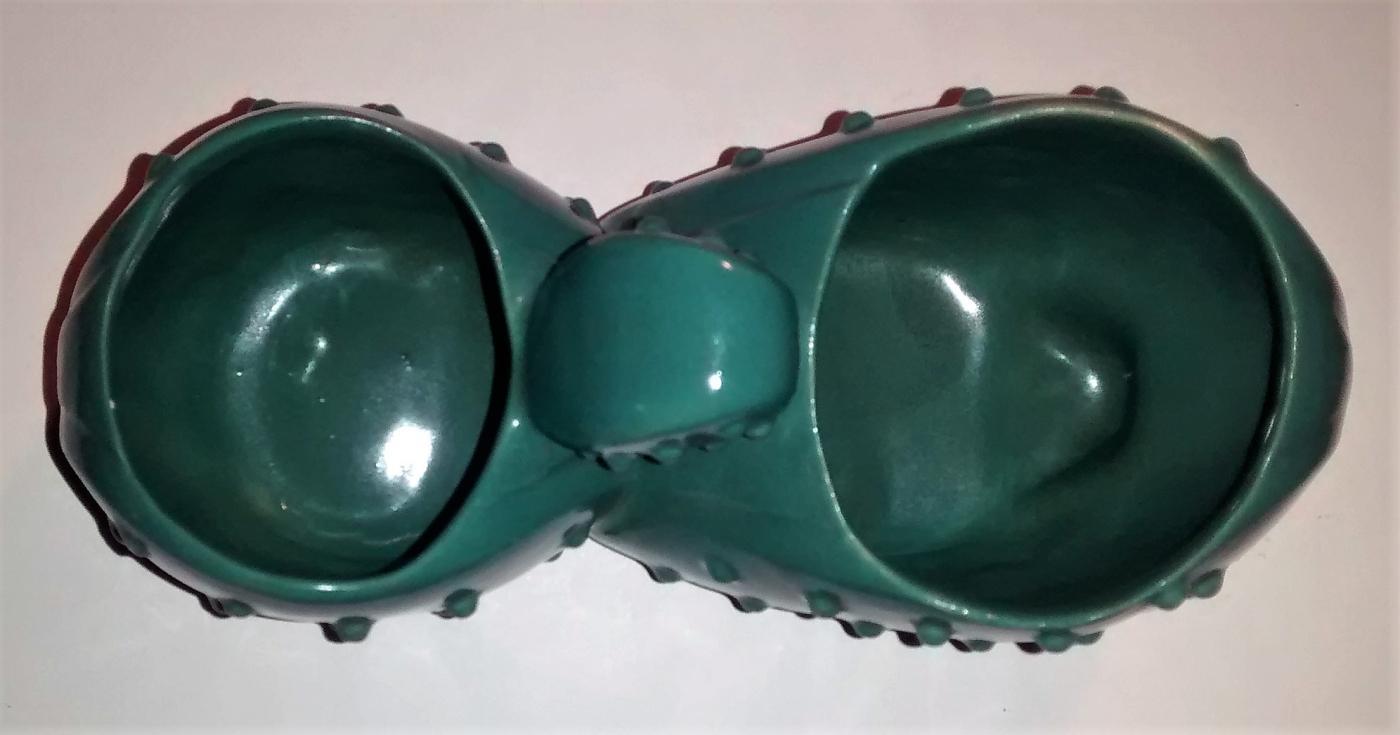 Brush Double Cactus Planter #671 1948 Dk. Green