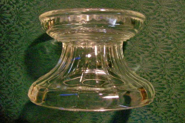 Colonial Flute Clear Glass Punch Bowl Base Ca. 1900