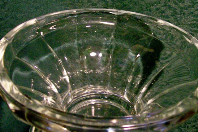 Colonial Flute Clear Glass Punch Bowl Base Ca. 1900