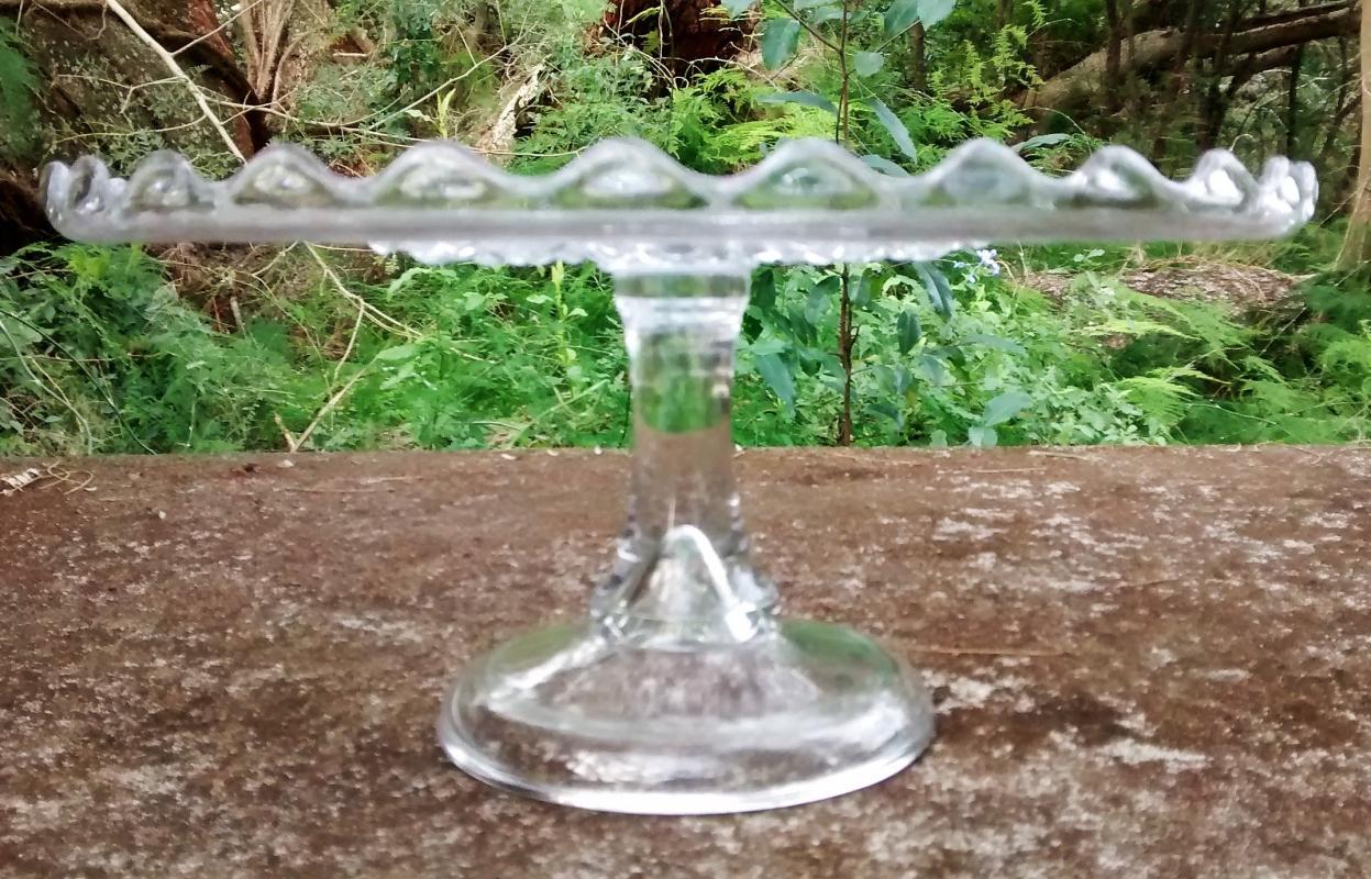 Rosette & Palms Cake Stand EAPG Bryce/Higbee Ca. 1910