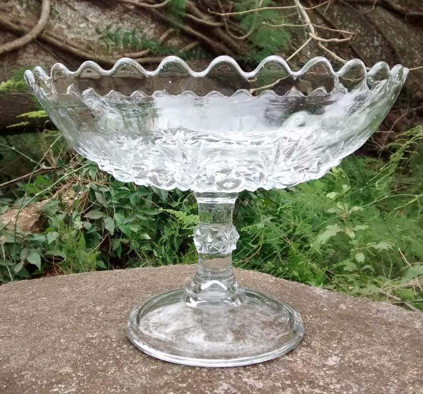Rosette & Palms Compote/Comport EAPG Bryce/Higbee Ca. 1910