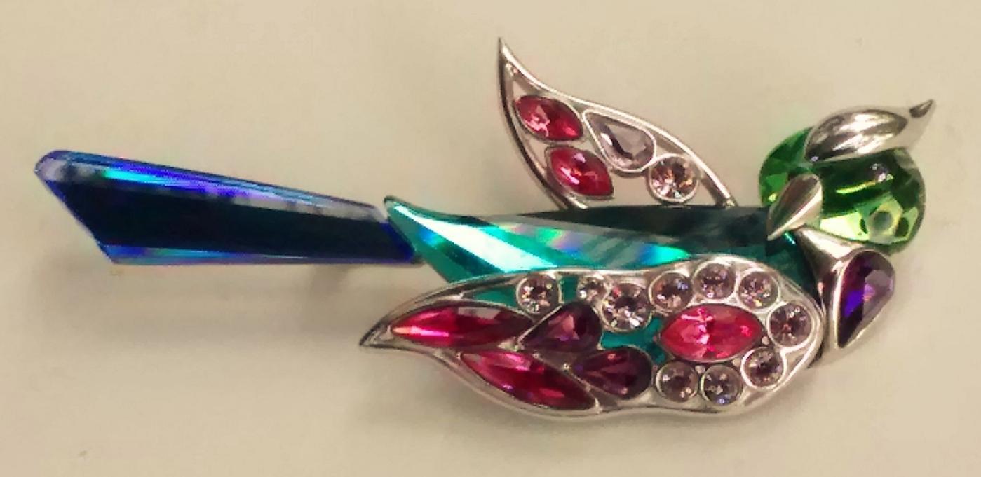 Swarovski Crystal Bird Brooch #276839 Parrot Signed