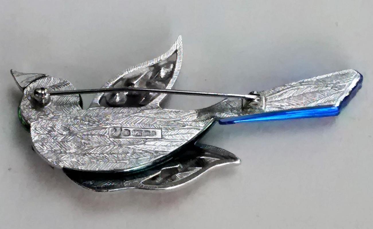 Swarovski Crystal Bird Brooch #276839 Parrot Signed