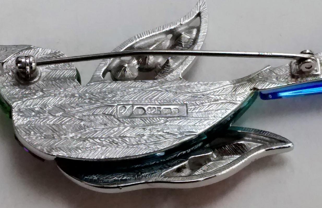 Swarovski Crystal Bird Brooch #276839 Parrot Signed
