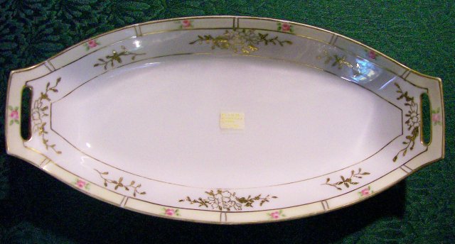 Noritake Nippon Celery Dish: Gold Encrusted