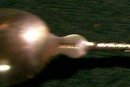 Sterling Spoon: Engraved Roses & Twisted Stem