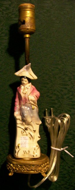 Lamp with Figure of Colonial Man: U. S.