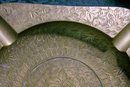 East Indian Brass Ashtray with Hand-Engraved Florals: Early 1900's