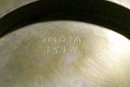 East Indian Brass Ashtray with Hand-Engraved Florals: Early 1900's