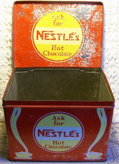 Nestle's Hot Chocolate Store Display Advertising Tin