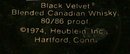 Advertising Pitcher: Black Velvet Blended Canadian Whisky