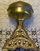 English-style Oil Lamp Cast Iron Base & Brass Font