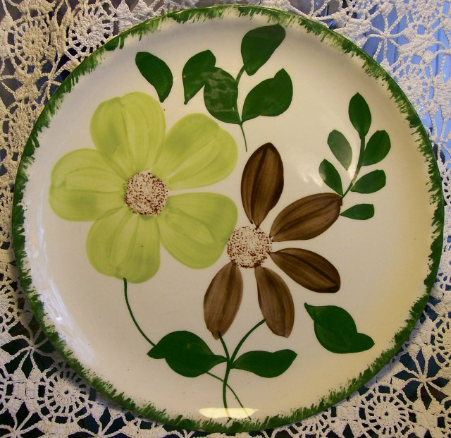 Blue Ridge Green Briar Ceramic Plate Set of 4 6.25