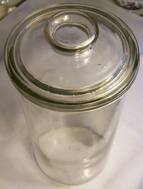 Early 1900's Country Store Clear Glass Canister: Mitchell's/ Chatham, Virginia