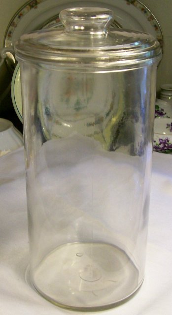 Early 1900's Country Store Clear Glass Canister: Mitchell's/ Chatham, Virginia