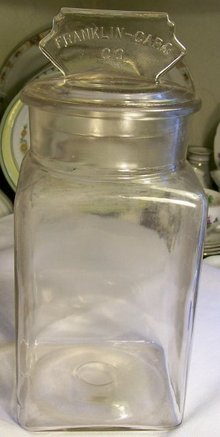 Franklin Caro Glass Advertising Canister 11