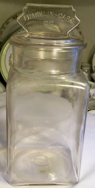 Franklin Caro Glass Advertising Canister 11