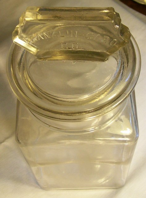 Franklin Caro Glass Advertising Canister 11