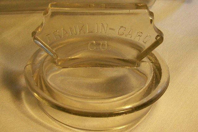 Franklin Caro Glass Advertising Canister 11