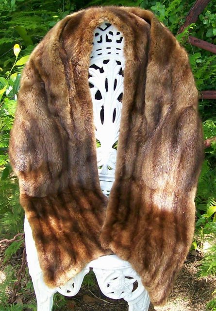 Mink Stole Fur Wrap 1940's-50's Morin Canada