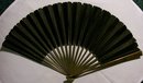 Handheld Fan: Carved Bamboo & Black Silk
