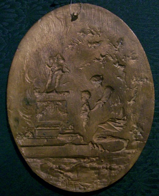 Dore Bronze Plaque: Classical Woman & Child