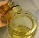 Mold-Blown Amber Glass Storage Jar/Canister with Lid Ca. 1900 7.25