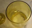 Mold-Blown Amber Glass Storage Jar/Canister with Lid Ca. 1900 7.25