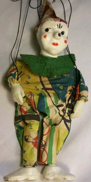 Peter Puppet Clown Marionette Circa 1950's
