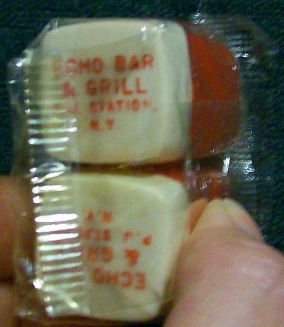 Echo Bar & Grill Advertising Salt & Pepper Plastic Shakers NOS New York