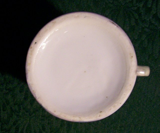 Ceramic Shaving Mug Early 1900's Blue/Green Luster & Floral 3.75