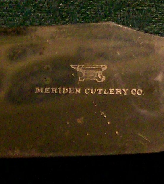 Antique Stag Horn & Sterling Silver Carving Set Meriden Cutlery 1890s