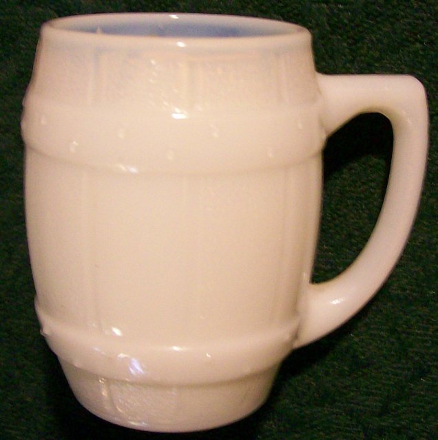 Opal/ Milk Glass Barrel Toothpick/ Mini Mug Ca. 1900