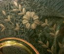 Topaz Yellow Depression Glass Two-Handled Server: Cut Floral Decagon