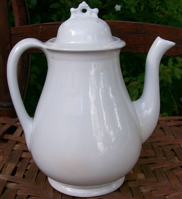 English White Ironstone Teapot: William Taylor Ca. 1860