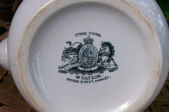 English White Ironstone Teapot: William Taylor Ca. 1860