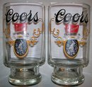 Coors Banquet Beer Advertising Tumblers 32 Oz. Pair 1970's