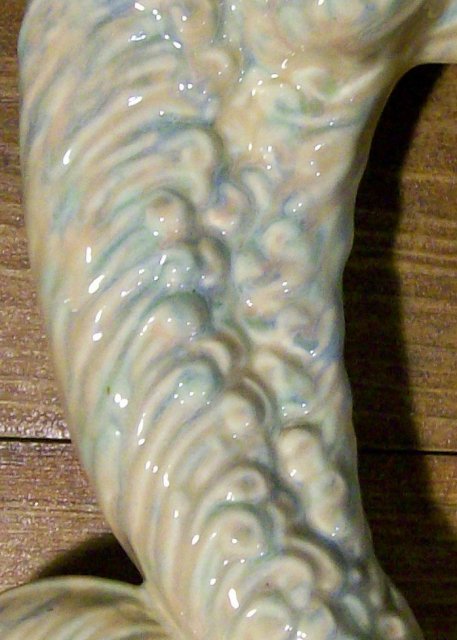 Royal Haeger Ceramic Feather Lamp Agate Glaze Matching Finial