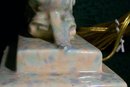 Royal Haeger Ceramic Feather Lamp Agate Glaze Matching Finial