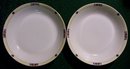 Meito Japan Ceramic Bowl Pair MEI489 Deco Floral Band Yel/Purp/Black 7.5