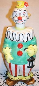 Clown w/Lantern Figural Ceramic Liquor Decanter 1950's Bar-Ware 8