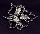 Emmons Leaf Brooch/Pin Rhodium-Plated Openwork 1950's-60's