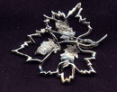 Emmons Leaf Brooch/Pin Rhodium-Plated Openwork 1950's-60's