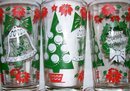 1950's-60's Christmas Holiday Glass Tumbler Set