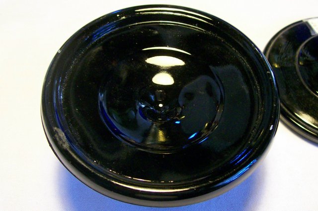 Paden City Black Amethyst Glass Candlestick Pair