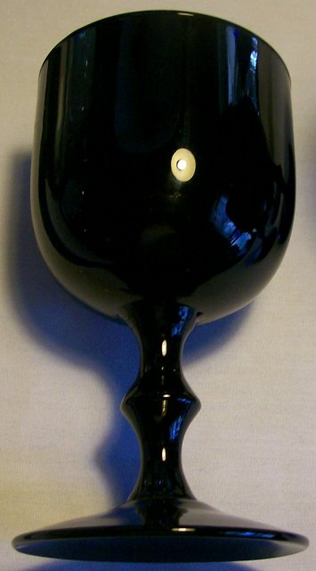 Colony Black Amethyst Glass Goblet Set /4 1930's-50's 6