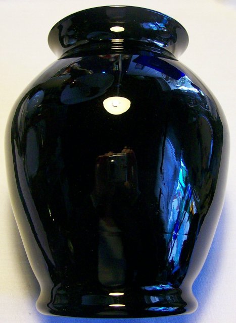 Black Amethyst Glass Vase 1930's-50's 7.25