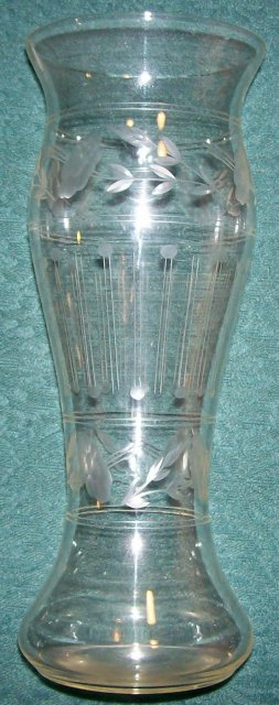 Imperial Engraved Glass Vase: Circa 1920's